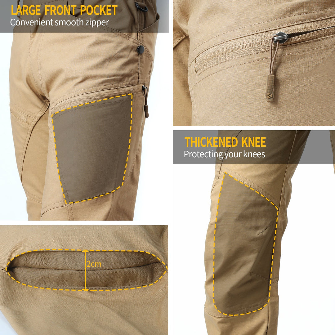 Urban Pro Pantalon cargo tecnico para hombre - elastico, Marron