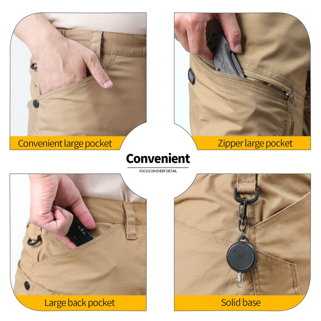 Urban Pro Pantalon cargo tecnico para hombre - elastico, Marron