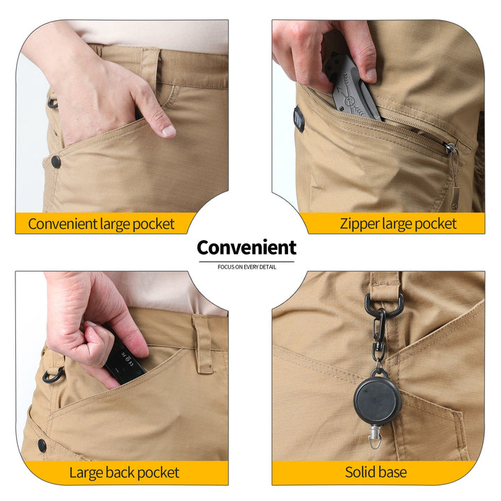 Urban Pro Pantalon cargo tecnico para hombre - elastico, Marron
