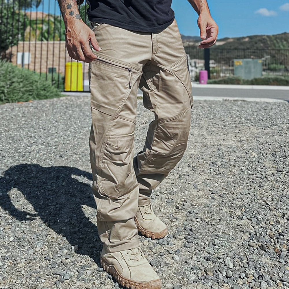 Urban Pro Pantalon cargo tecnico para hombre - elastico, Caqui