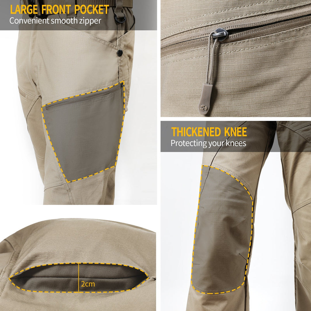 Urban Pro Pantalon cargo tecnico para hombre - elastico, Caqui