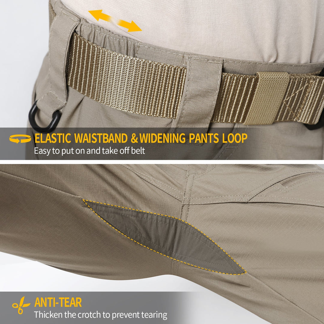Urban Pro Pantalon cargo tecnico para hombre - elastico, Caqui