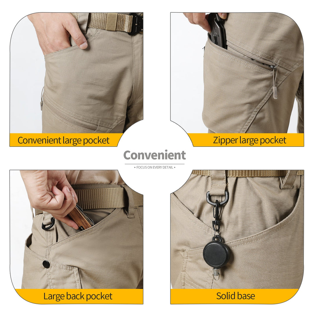 Urban Pro Pantalon cargo tecnico para hombre - elastico, Caqui