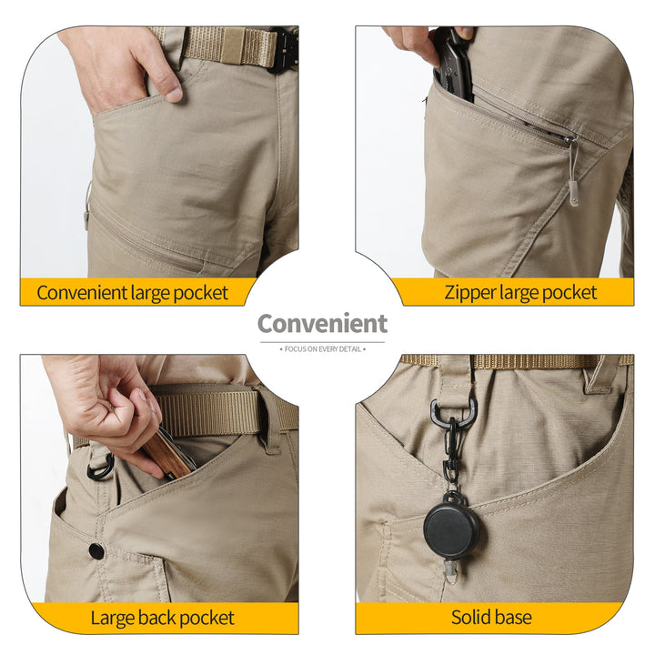Urban Pro Pantalon cargo tecnico para hombre - elastico, Caqui