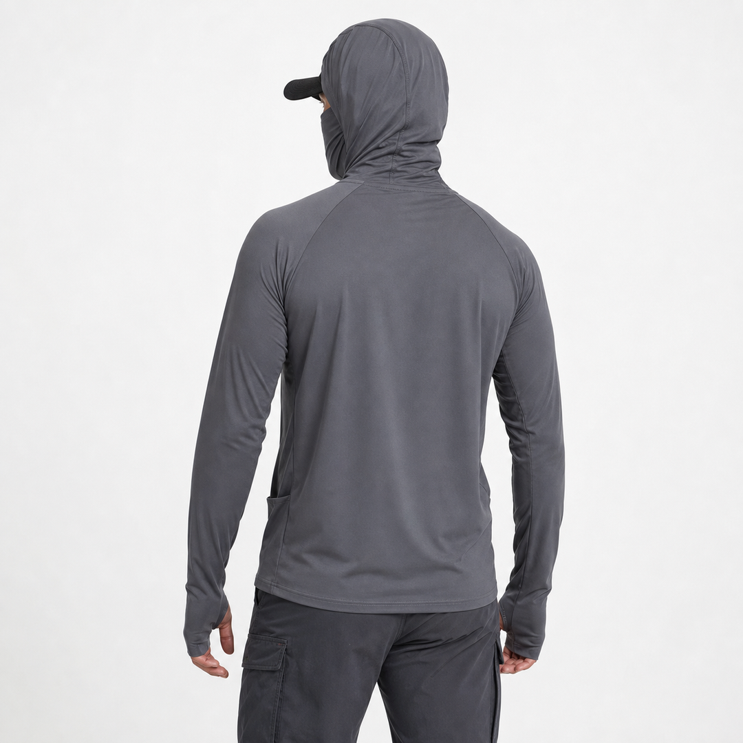 Camisa tecnica para hombre - UPF 50+, secado rapido, ligero, con capucha